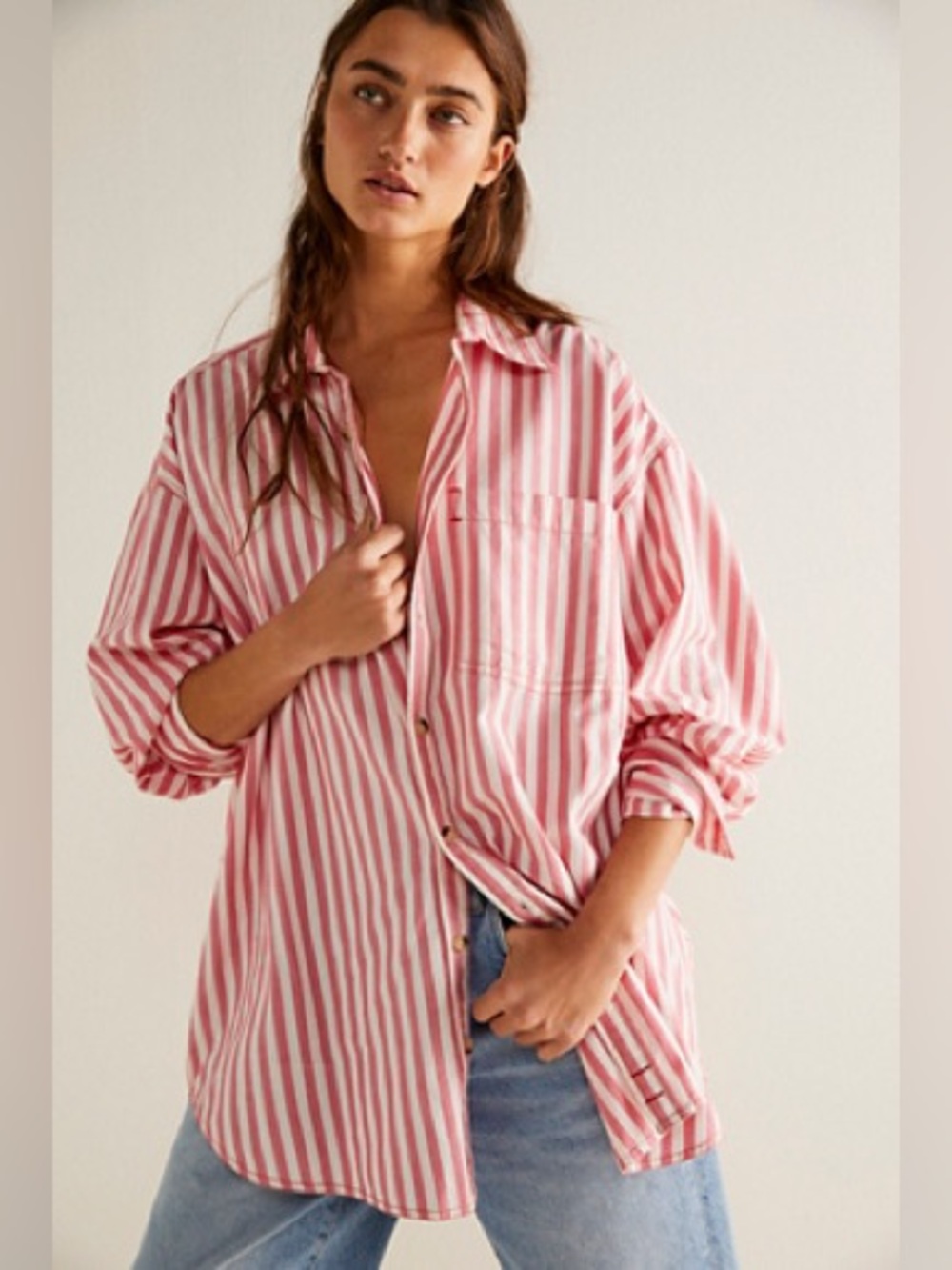 Free People Freddie Striped Shirt